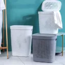باسكت غسيل ابيض كبير بغطا